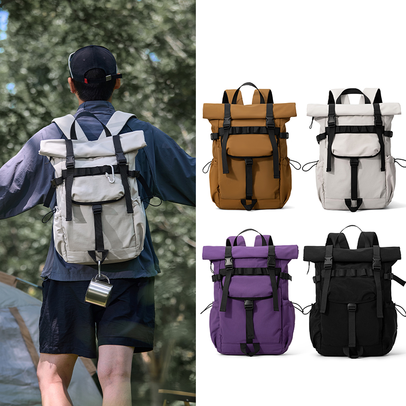 New Men's Roll Mouth Expandabl - Canvas Backpack Casual review and price