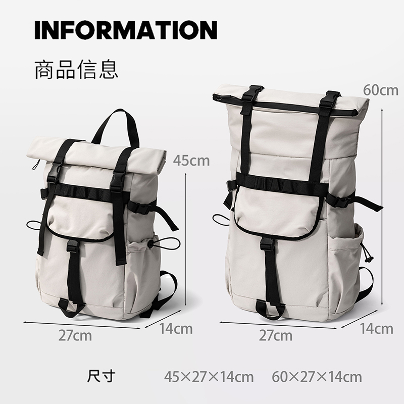 New Men's Roll Mouth Expandabl - Canvas Backpack Casual review and price