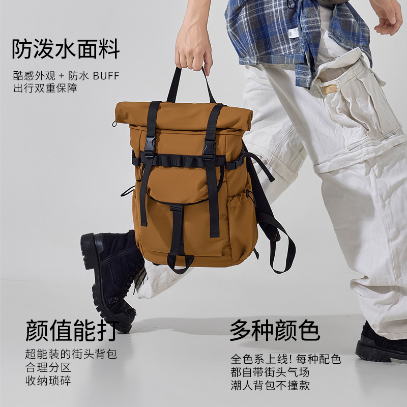 New Men's Roll Mouth Expandabl - Canvas Backpack Casual review and price