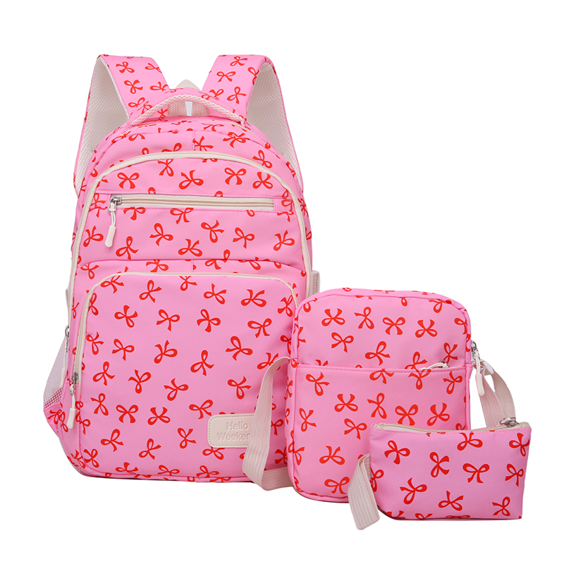 3Pcs Cute Bow Print Backpack w - Sling Backpack Shoulder review and price