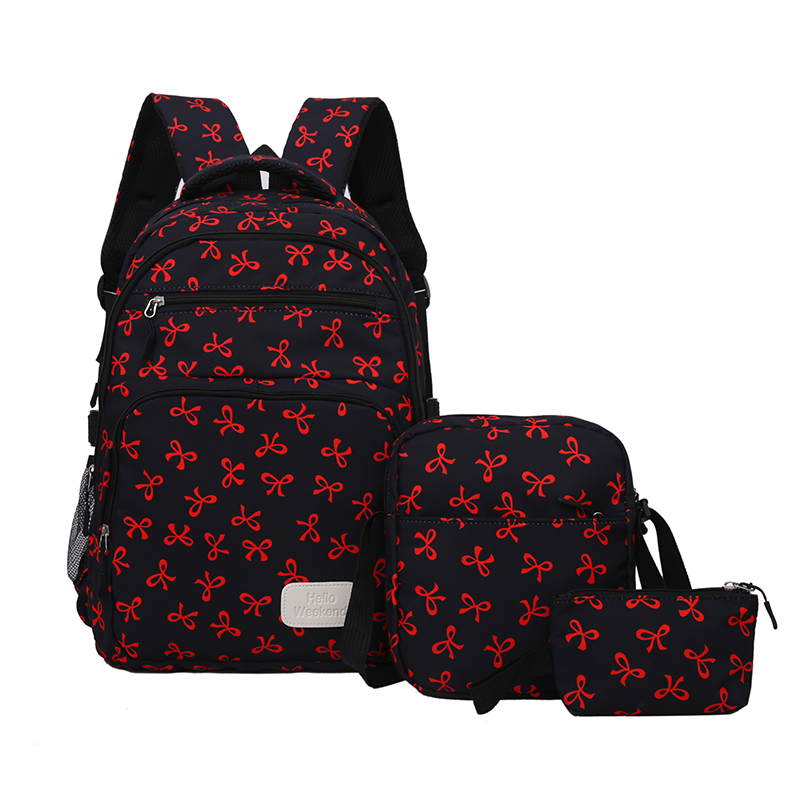 3Pcs Cute Bow Print Backpack w - Sling Backpack Shoulder review and price