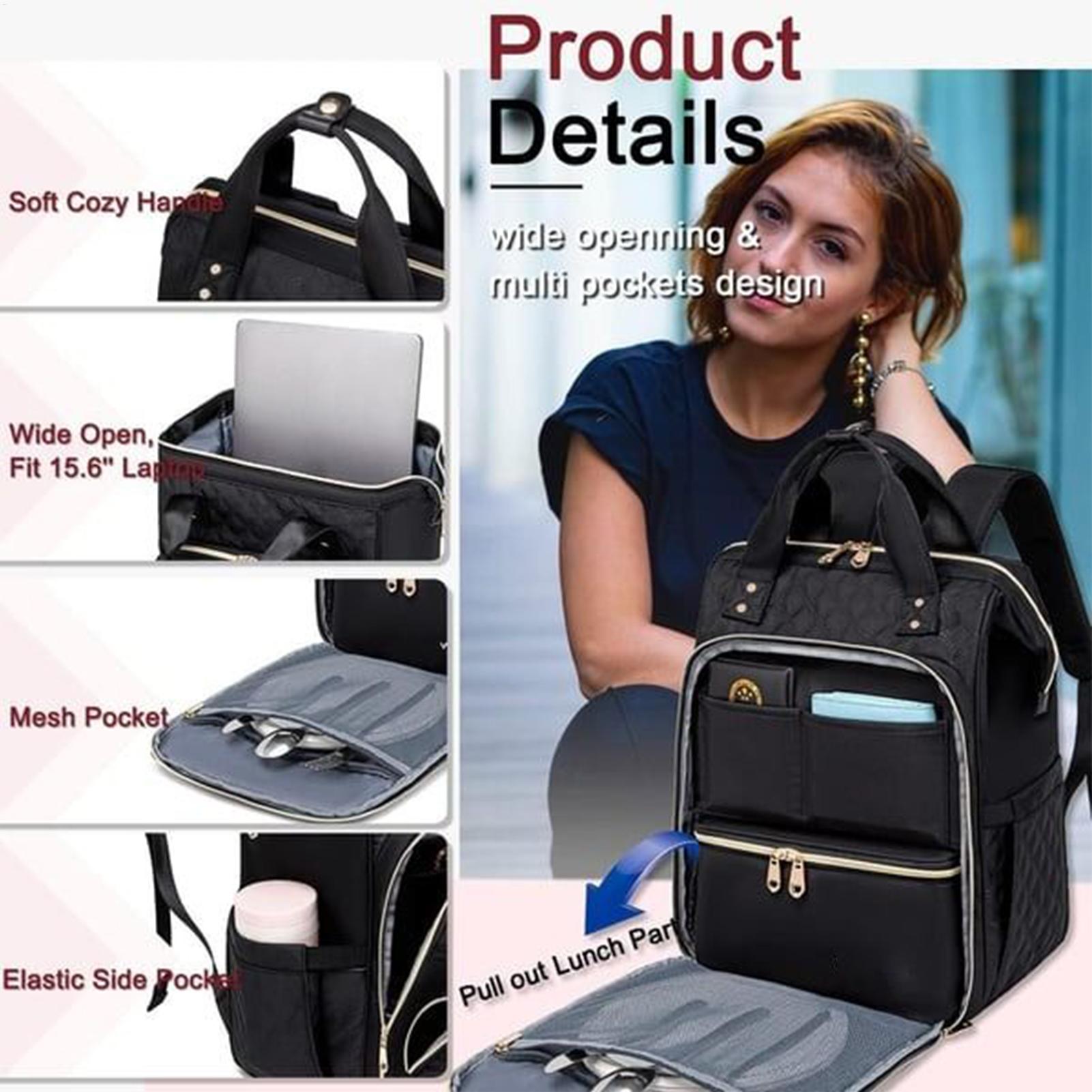 2-in-1 Lunch Backpack For Work - Laptop Backpack 15.6 review and price